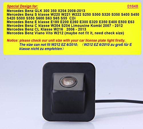 HD Резервна Камера Боја Автомобил Заден Поглед Паркинг Помош 170° Агол На Гледање Регистарска Табличка Со Водоотпорен Ноќен Вид За Мерцедес Бенц Класа W220 W221 W222 S250 S300 S