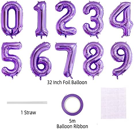 XLOOD Број 36 Балони 32 инчен Дигитален Балон Азбука 36 Роденден Балони Цифра 36 Хелиум Балони Големи Балони За Роденден Забава Материјали