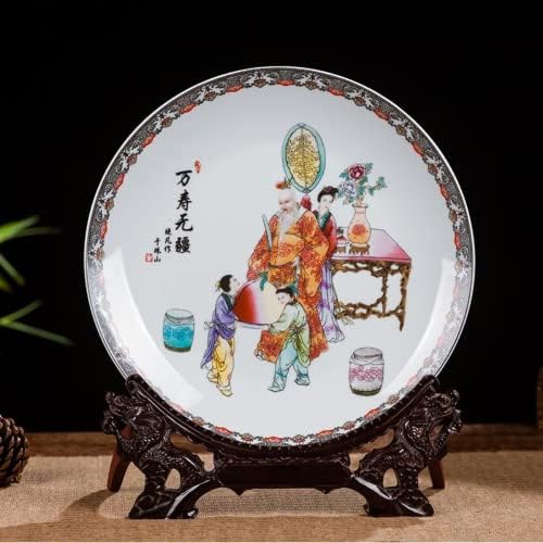 Плоча за украсување на пејзаж од 26 см ingingdezhen керамика и порцеланска дневна соба артефакт