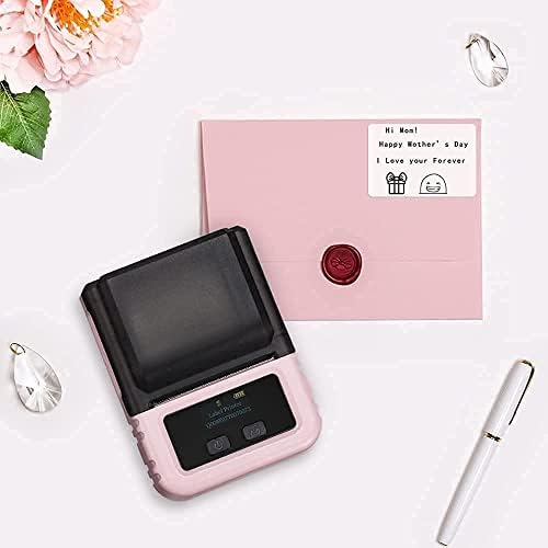 Печатач за етикета Phomemo Pink, преносен Bluetooth Thermal налепница Производител на етикета Машинска адреса за етикета печатач за