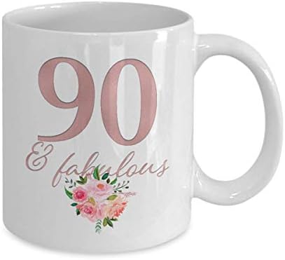 90 -ти роденденски подарок за неа - 90 и чудесна кригла за кафе за жени - БДДЕ среќен роденден EST 1930 - Тековни идеи за стари