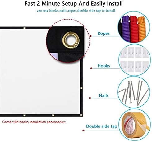 Екран на проектор за висока осветленост 72 84 100 120 150 инчи 16: 9 Преклопување на проекција на ткаенина за ткаенина, преклопување