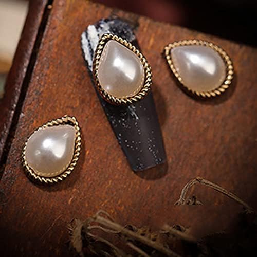 Bybycd Pearl Nail накит Ретро маникир додатоци Дијамантски шарми мечки нокти Rhinestones