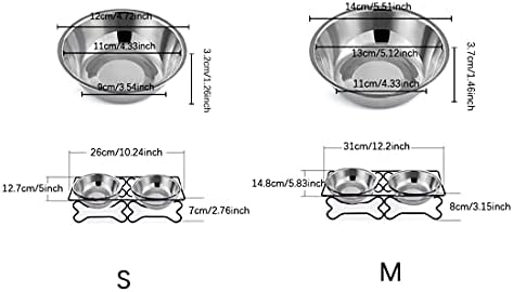 Подигнат Сад За Мачки Фидер За Миленичиња Покачен Фидер За Кучиња Чинии За Храна За Мачки Сад За Вода За Кучиња 2 Чинии Од Нерѓосувачки