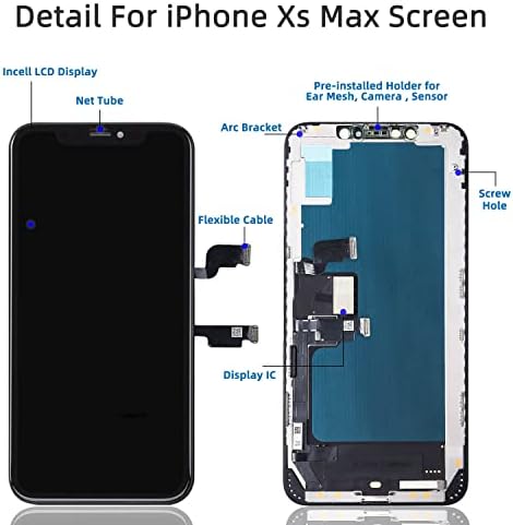 за Iphone Xs Max Комплет За Замена На Lcd Екран, Foobong Lcd Дисплеј Поправка XSMAX Стакло Дигитализатор Целосно Склопување Со Водоотпорно Лепило+Комплетни