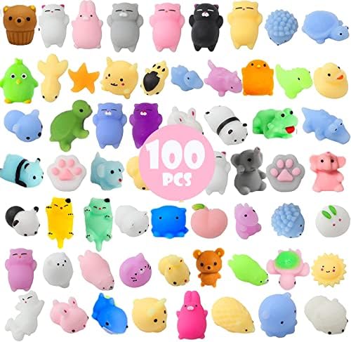 100 компјутери Мочи Склијски играчки Kawaii Squishies Стрес играчки играчки пакет за деца момчиња девојчиња забава фаворизираат