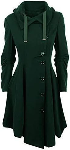 Prdecexlu преголем долг ракав опремена со палто за женски енканто копче надолу со палто Супер мек полиестер со аспиратор