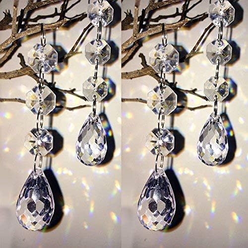Hohiya 30 парчиња кристални украси украси за новогодишни украси топки, виси кристали за централни делови акрилни лустери замена на