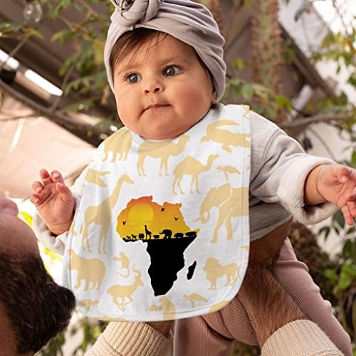 Африкански животни бебешки бибови - африкански континент бебе за хранење бебиња - слатки животински биб за јадење