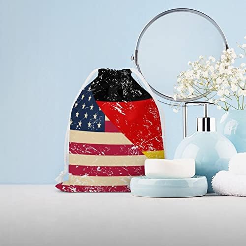 Американско И Германско Ретро Знаме Платно Торба За Складирање Еднократно Врвка Торбичка Торбичка Торба За Намирници За Домашно Патување