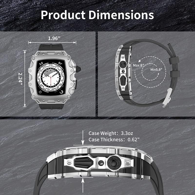 HOUCY Нов Комплет За Модификација Метална Рамка Рамка За Apple Watch Band Случај 7 6 5 4 3 44mm 45mm Луксузен Браник Покритие