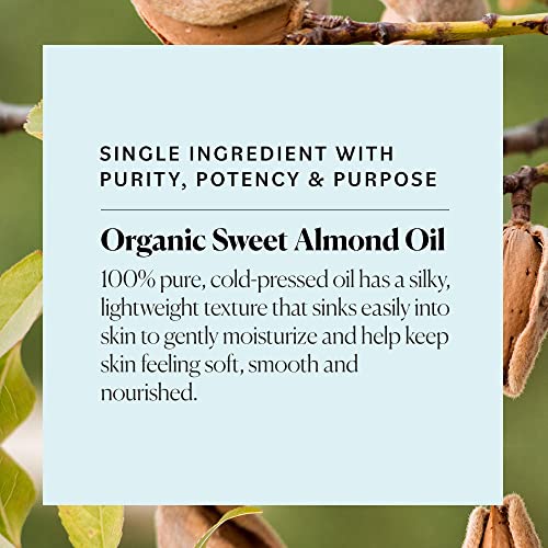 Sky Organics Органско слатко бадемово масло за тело чисто и ладно притиснато USDA овластен органски за навлажнување, омекнување