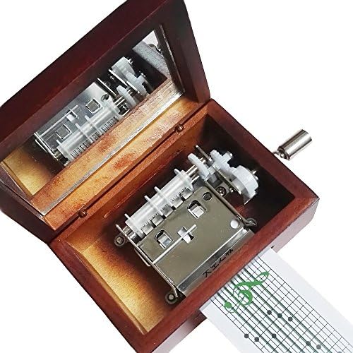 Fnly 15 белешка гроздобер чипка дрвена музичка кутија, кутија за подароци за музика со рака, креирајте своја музичка мелодија