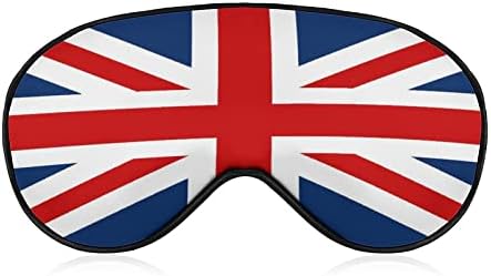 Британско знаме за спиење маска за очи мекото око ги блокира светлата заслепени со прилагодлива лента за патување за патувања