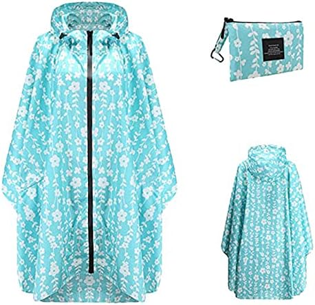 Narhbrg Возрасни дожд Пончо јакна палто со качулка водоотпорен водоотпорен мантил со ракави со ракави со џебови долги палта