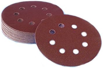 Sungold Abrasives 36269 5 in. Премиум со 8 дупки со 150 решетки Тешки дискови за алуминиумски оксид со алуминиум оксид и дискови за пескарење
