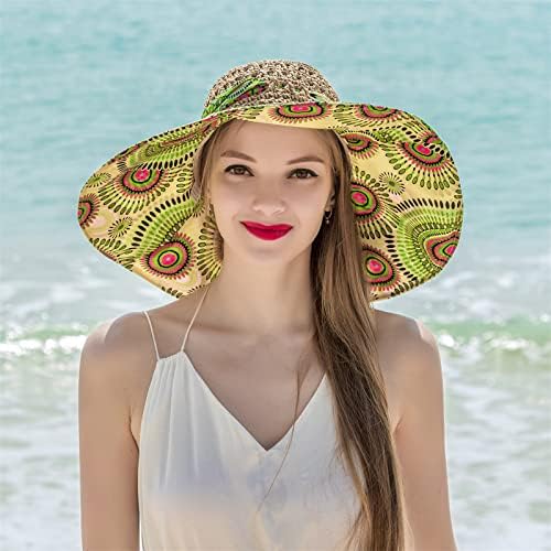 Боемски жени на Спенцијал, риболов капи, песочна плажа Сонце заштита од слама капа, пешачење за кајак лето разнобојни корпи буни капа