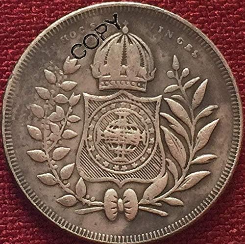 Предизвик Монета 1848 Бразил 100 Реис Монети Копија Копија Подарок За Него Монета Колекција