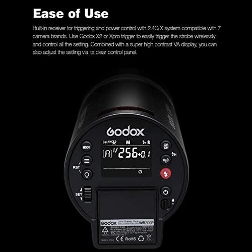 Godox AD300 Pro Godox AD300Pro Godox Flash for Sony Camera, W / Godox Xpro-S Flash Trigger, TTL 2.4G HSS 1 / 8000S на отворено блиц со батерија