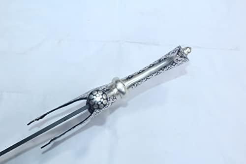 PH уметнички нож нож сребрена жица бидари работа дамаскус челик сечило кадифена обвивка B685