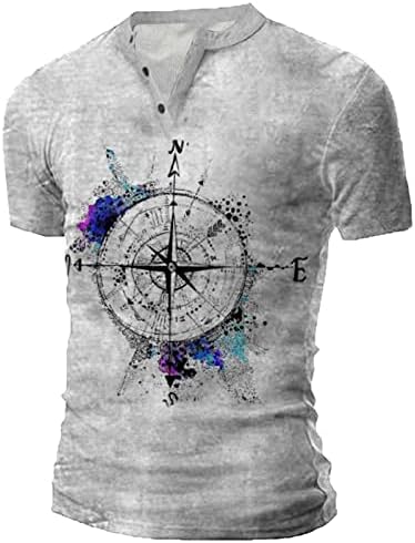 Маичка со кратки ракави со маица трендовски графички печатено тенок-фит v врат-случајни врвови летни пуловер вратоврска за боење маички
