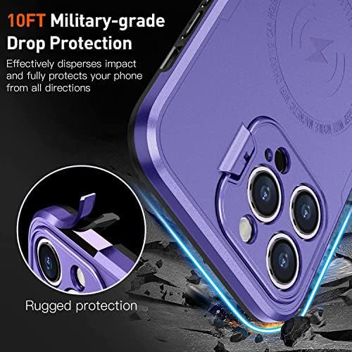 Хамбнаг Магнетни Случај за iPhone 13 Pro Max Компатибилен Со MagSafe, [2 Слој Воена Одделение Структура Заштита] [Вграден Камера