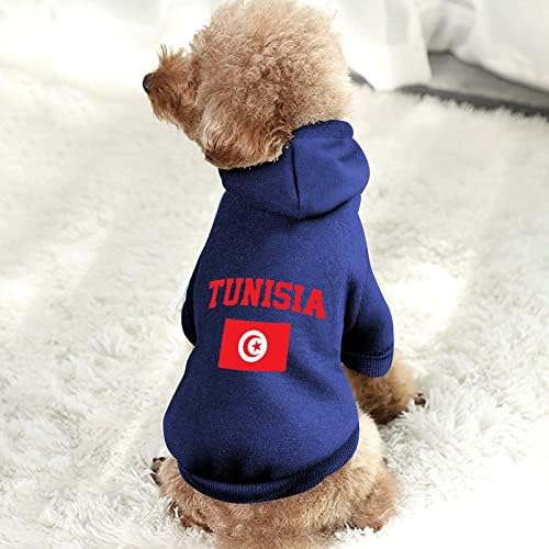 Тунис знаме Персонализирани дуксери за домашни миленици за кучиња меки пријатни кучиња облека што дишат џемпери за миленичиња со капа