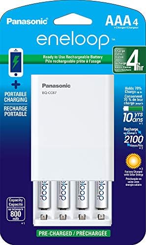 Panasonic K-KJ87M3A4BA Индивидуални Полнач за батерии &засилувач; Panasonic BK-3MCCA16FA 2 2100 Циклус Ni-MH Претходно Наполнети Батерии