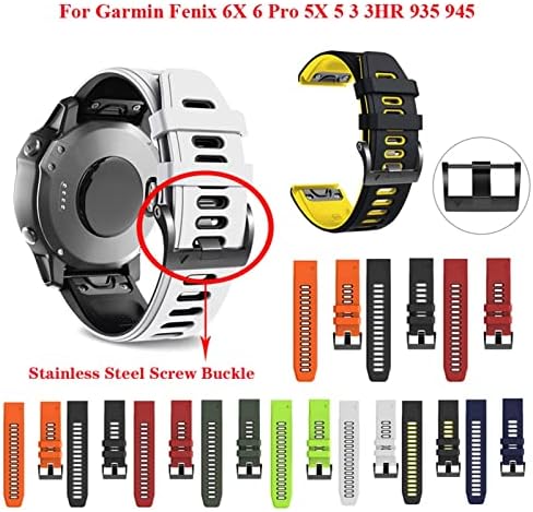 АЕХОН 26мм 22мм Силиконски Брзо за објавување на зглобот на зглобот за Garmin Fenix ​​7 7x 6x 6x Pro 5x 3 3HR EasyFit Watchband за Garmin