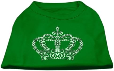 Производи за миленичиња од миленичиња Rhinestone круна кошула, средна, смарагдна зелена боја