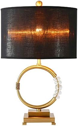 Раксинбанг маса ламба Антички метал метал кружен прстен кристал едноставна модна декорација дневна соба спална соба табела за ламба