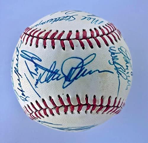 1986 тимот НА Светскиот Шампион во ЊУЈОРК МЕТС потпиша САМО бејзбол-28 ПОТПИСИ - ПИСМО НА ЈСА-Бејзбол Со Автограм