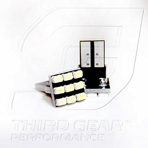 TGP T10 White 9 LED SMD регистарски таблички клинови светилки пар 2007-2013 компатибилен со Jeep Patriot