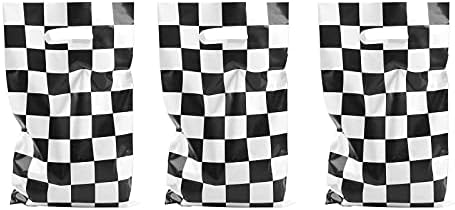 LYT 30 ПАРЧИЊА Црно Бели Карирани Торби За Подароци За Тркачки Автомобили Материјали За Роденденски Забави За Деца Торби За