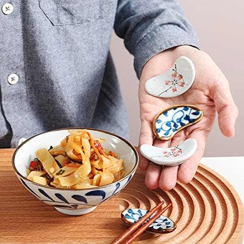 Јапонски стил керамички стапчиња за стапчиња за јадење, ретро стапчиња за стапчиња за перници, лажица, лажица за поддршка на