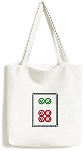 Махјонг круг точки 6 плочки шема на плочки тота платно торба за шопинг сателит обична чанта