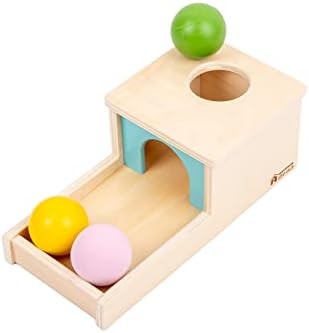 Адена Монтесори Објект Постојаност Кутија Со Послужавник Три Топки Монтесори Играчки за 6-12 Месеци Бебе
