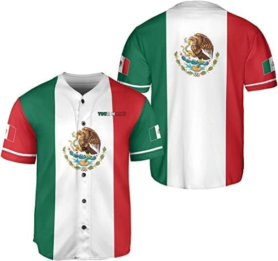 Прилагодено персонализирање на бејзбол дресови, број на сопствено име за мажи жени Мексико Бејзбол Jerseyерси Jerseyерси Нова ера