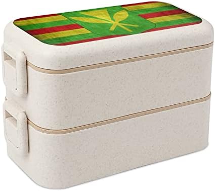 Гроздобер Канака Маоли знаме двојно стабилно бенто кутија за ручек модерен бенто контејнер со сет за прибор