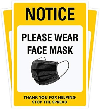 Потребна маска за лице Потребна пакет за декорации од 03 маска за лице за лице пред да влезете во налепници со големина 7 x 10 инчи знак