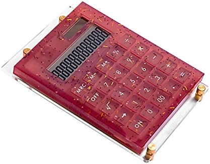 Калкулатор Леопард, соларна моќност акрилик тенок калкулатор со голем ЛЦД -дисплеј и штанд, 12 цифри Калкулатор за рачен десктоп
