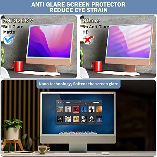 Заштитник на антиго V Anti сино светло, заштитен екран, анти -сјај, монитор на екранот на филмот, филмот, компатибилен со iMac 24 инчи