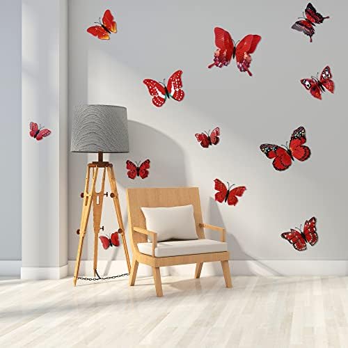 24 парчиња пеперутка wallидни решенија отстранливи 3Д пеперутки декор за wallидни налепници за мурали дома декорација детска соба за спална