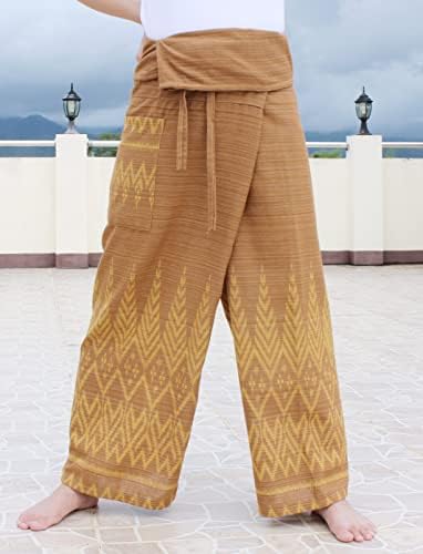 Raanpahmuang шарен памук тајландски рибар за завиткување на панталони тајландски печат уметнички принт