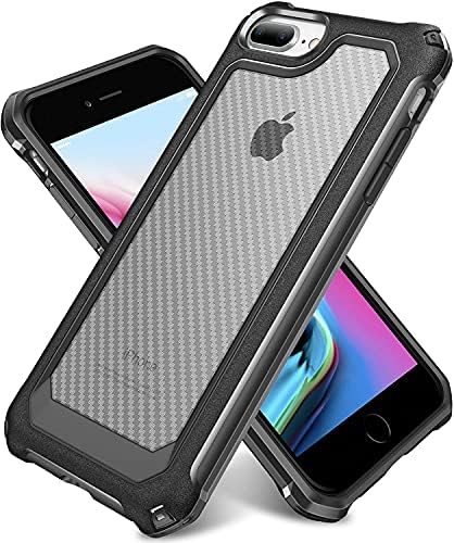 СУПБЕК iPhone 8 Плус Случај, iPhone 7 Плус Случај, Тенок Заштитен Капак Отпорен на Удари Од Јаглеродни Влакна со Заштитник на Екранот [x2] [Заштита