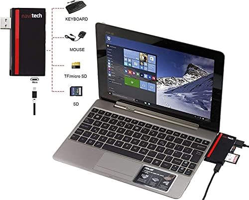 Navitech 2 во 1 лаптоп/таблет USB 3.0/2.0 HUB адаптер/микро USB влез со SD/Micro SD картички читач компатибилен со Acer TravelMate Spin B3 11.6