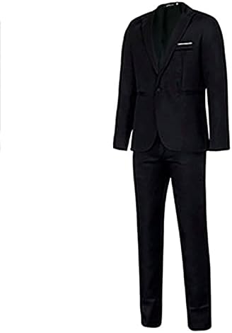 Shишилиумски машки тенок вклопување 2 парчиња костуми со едно копче за деловни јакна за панталони за панталони поставени свадбени матурски костуми за костуми