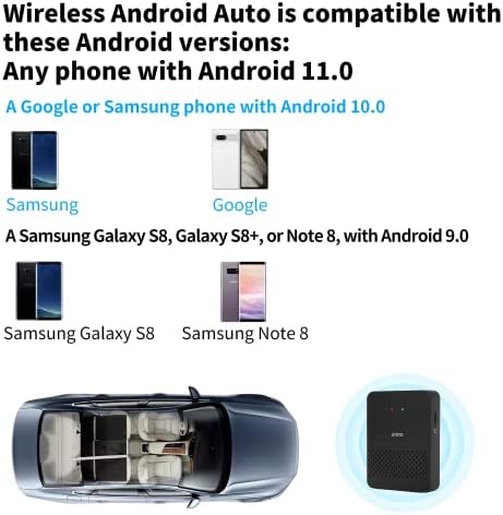 ATOTO AD3AA - B Безжичен Android Auto адаптер, За Фабричка Или Резервна Главна Единица Со Жичен Android Auto, 5ghz Wi-Fi, Брз Пренос,