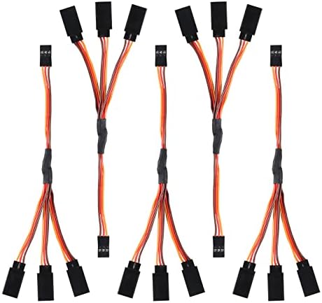 AEDIKO 5PCS Servo y Harness Splitter Cable 3 Pin Connector Wire MALE до Femaleенски кабел за продолжување од 4 пати 15 см за Jr