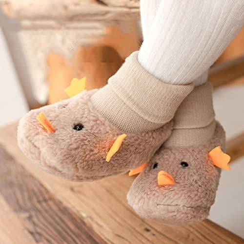 Зимски деца мали деца и девојчиња не се лизгаат рамни чорапи кадифен топла цврста боја симпатична цртана руда патка чевли за вода дете дете